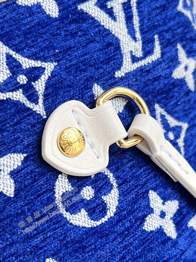 LV專櫃2023新款Neverfull MM包字母包 M46220藍 路易威登LV Match系列購物袋女包 dn1070